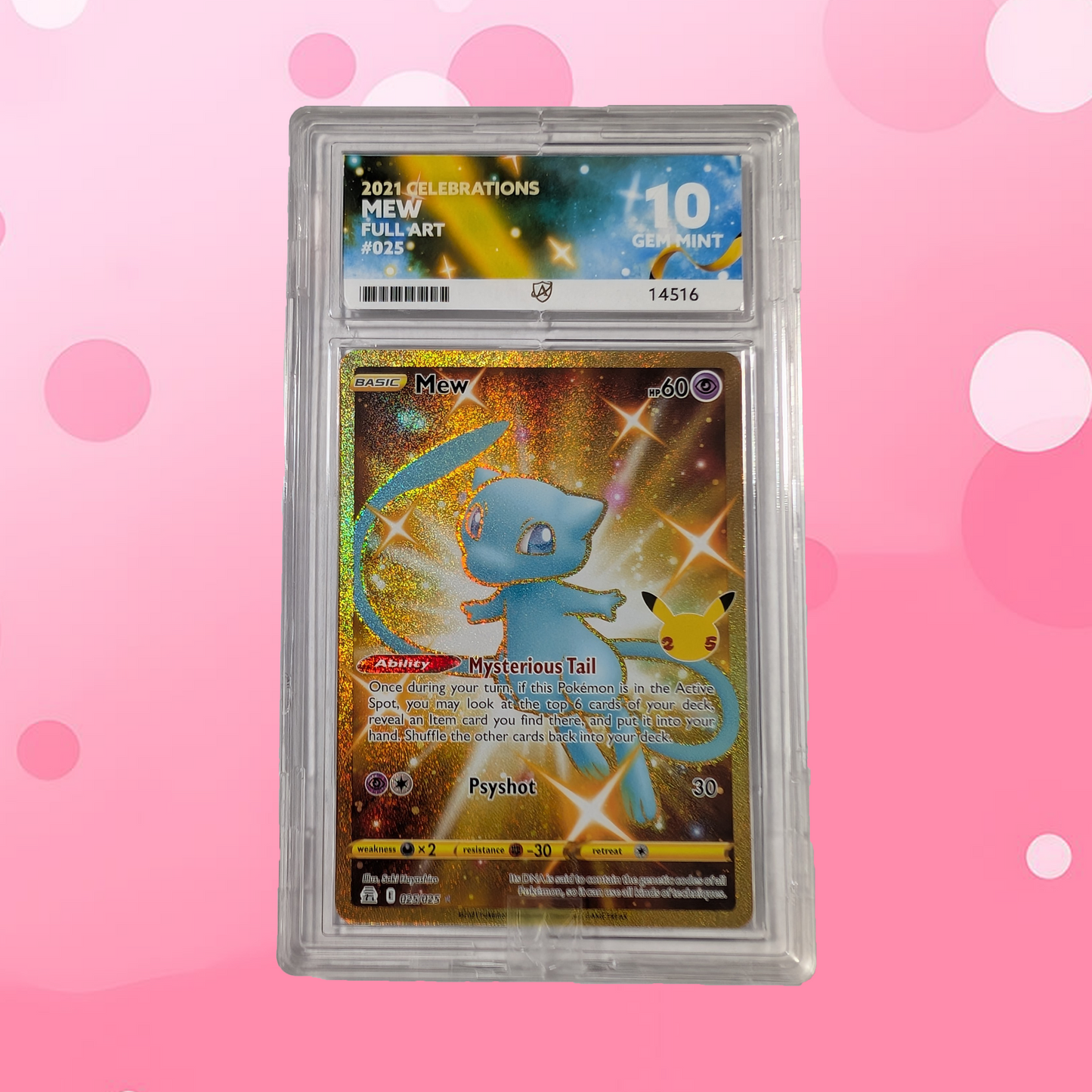 Pokemon Mew Full Art Celebrations 025/025 Ace Grading 10 Gem Mint