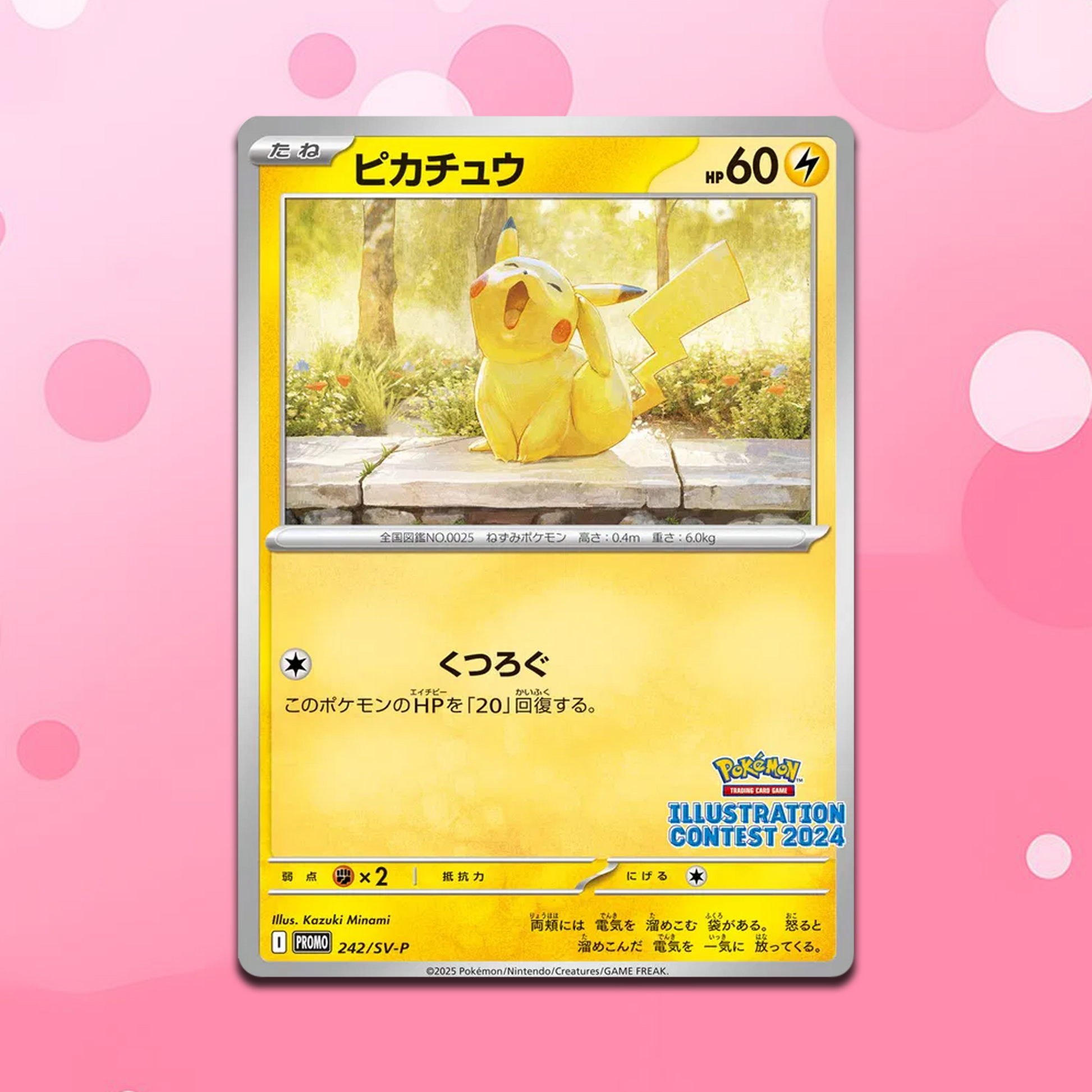 20-60代 人気ファッションブランド Pokemon Promo 2024 Contest Illustration 242/SV-P Pikachu ポケモンカードゲーム